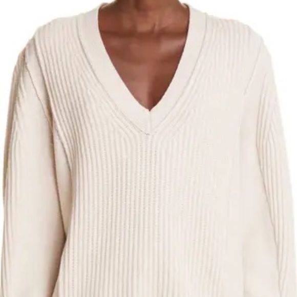 Maria McManus fisherman cashmere rib deep v neck sweater crema NO OFFERS - Picture 6 of 10
